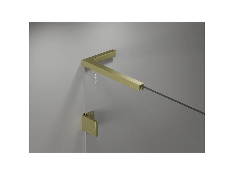 Mexen Lunar L Duo brusekabine, venstre hængslet, 105 x 80 cm, transparent, børstet guld - 834L-105L-080P-55-00