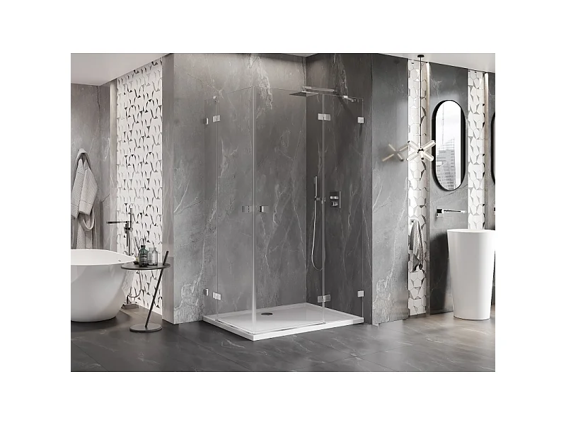 Mexen Lunar Duo kabina prysznicowa uchylna prawa 85 x 70 cm, transparent, chrom - 834-085P-070L-01-00