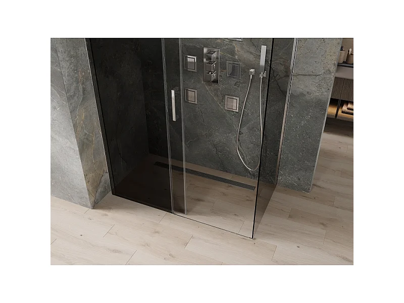 Mexen Omega Schiebedusche 140 x 80 cm, Graphit, Chrom - 825-140-080-01-40