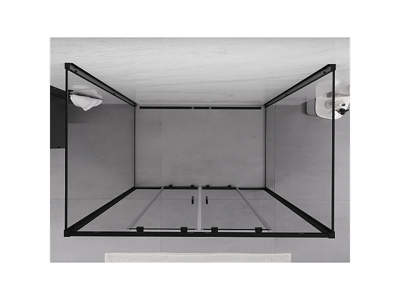 Mexen Exo-3S kabina prysznicowa 3-ścienna rozsuwana 130 x 70 cm, transparent, czarna - 8152-130-070-70-00-3S