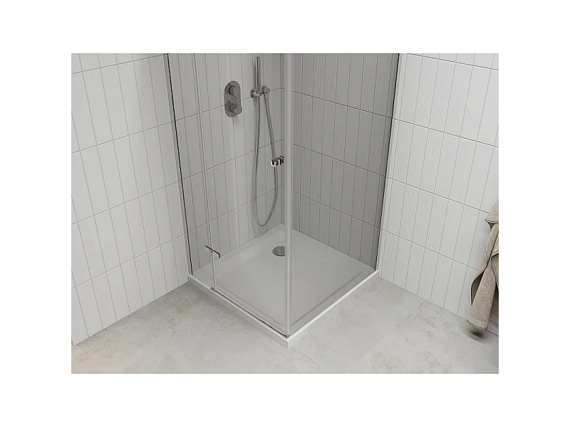 Mexen Roma dreje brusekabine 90 x 90 cm, transparent, krom + Flat brusekar - 854-090-090-01-00-4010