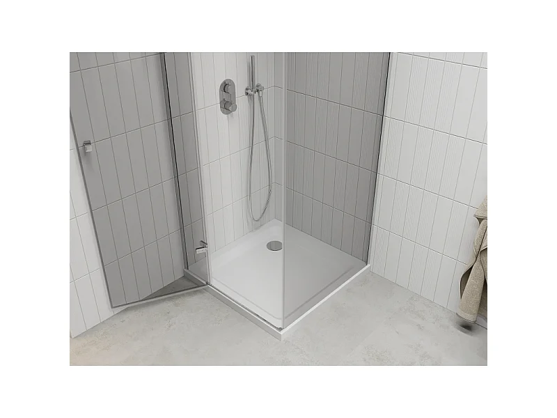 Mexen Roma dreje brusekabine 90 x 90 cm, transparent, krom + Flat brusekar - 854-090-090-01-00-4010