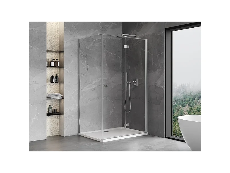 Mexen Mist-F T folding shower cabin right 70 x 100 cm, transparent, chrome - 8A6T-070-100-01-00-P