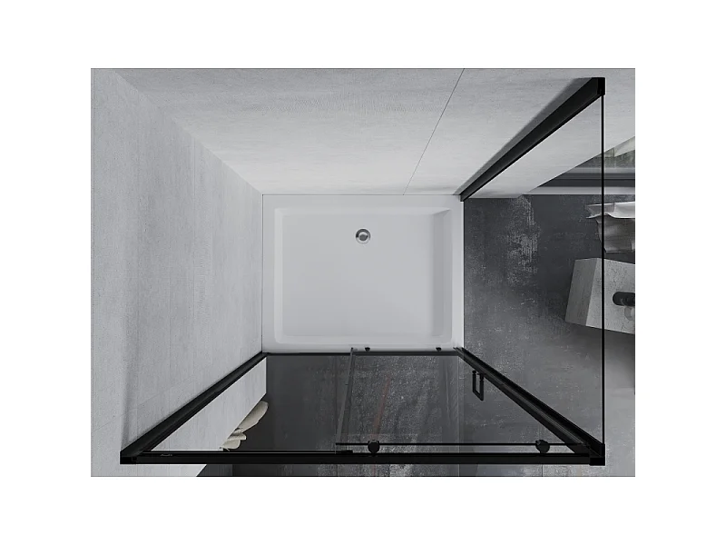 Mexen Apia skydedør brusekabine 120 x 90 cm, transparent, sort + Rio brusekar - 840-120-090-70-00-4510
