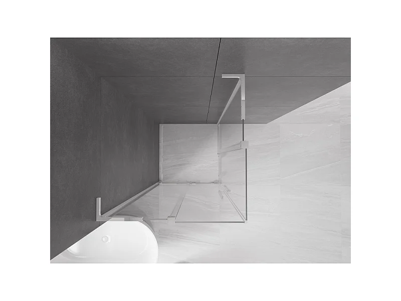 Mexen Velar L Duo drsna prha kabina 80 x 80 cm, prozorna, krom - 871-080-080-02-03-01