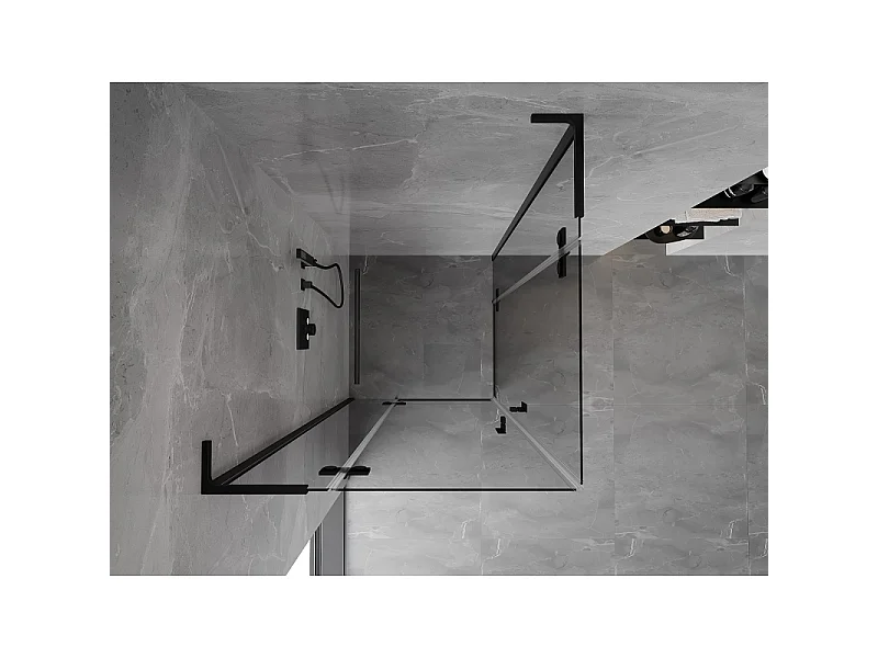 Mexen Mist-H L Duo kabina prysznicowa uchylna 95 x 95 cm, transparent, czarna - 8A5L-095L-095P-70-00
