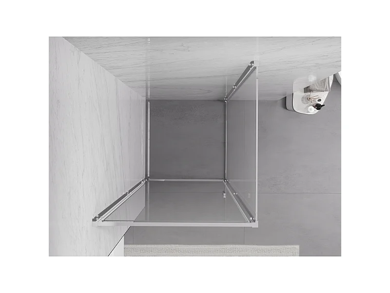 Mexen Exo douchecabine met scharnierdeur 90 x 90 cm, transparant, chroom - 817-090-090-01-00