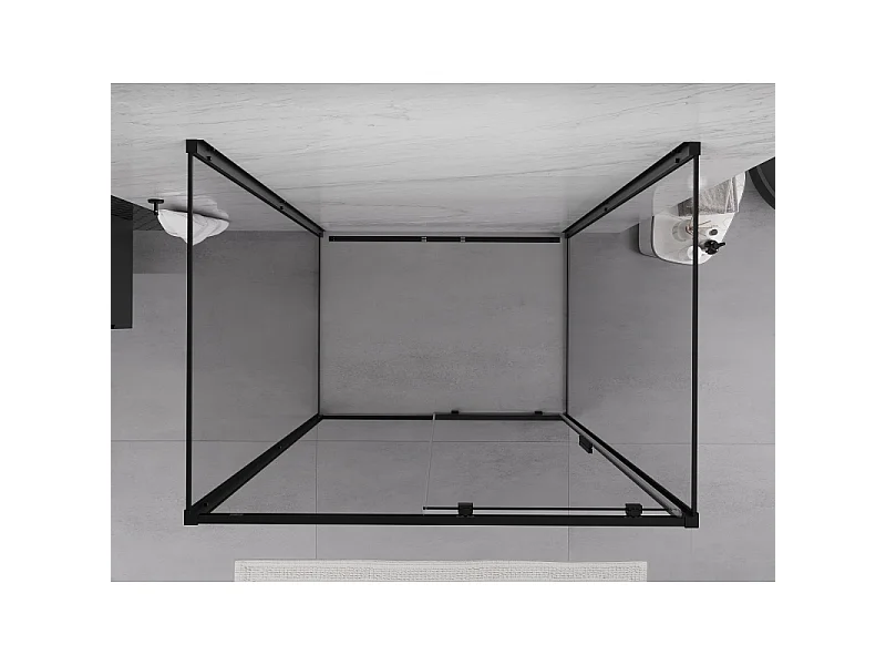 Mexen Exo-3S kabina prysznicowa 3-ścienna rozsuwana 110 x 85 cm, transparent, czarna - 8151-110-085-70-00-3S