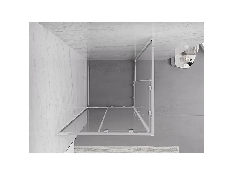 Mexen Exo quadratische Duschkabine, verschiebbar 100 x 100 cm, transparent, Chrom - 8111-100-100-01-00