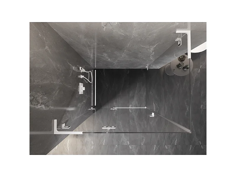 Mexen Lunar L Schiebetür-Duschkabine links 75 x 90 cm, transparent, weiß - 834L-075-090-20-00-L