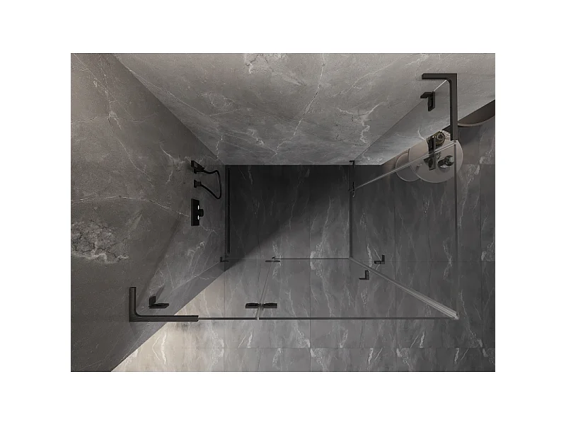 Mexen Lunar L Duo brusekabine venstrehængslet 105 x 70 cm, transparent, børstet gun grå - 834L-105L-070P-66-00