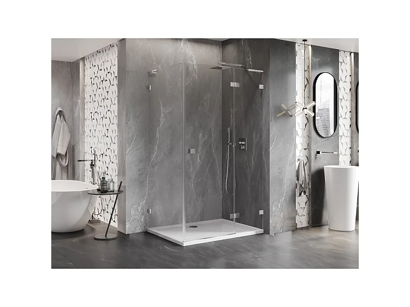 Mexen Lunar L kabina prysznicowa uchylna prawa 95 x 90 cm, transparent, chrom - 834L-095-090-01-00-P