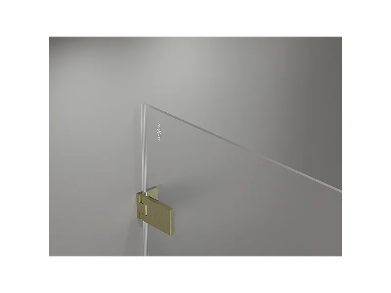 Mexen Lunar-F Duo faltbare Duschkabine 95 x 80 cm, transparent, gebürstetes Gold - 836-095L-080P-55-00