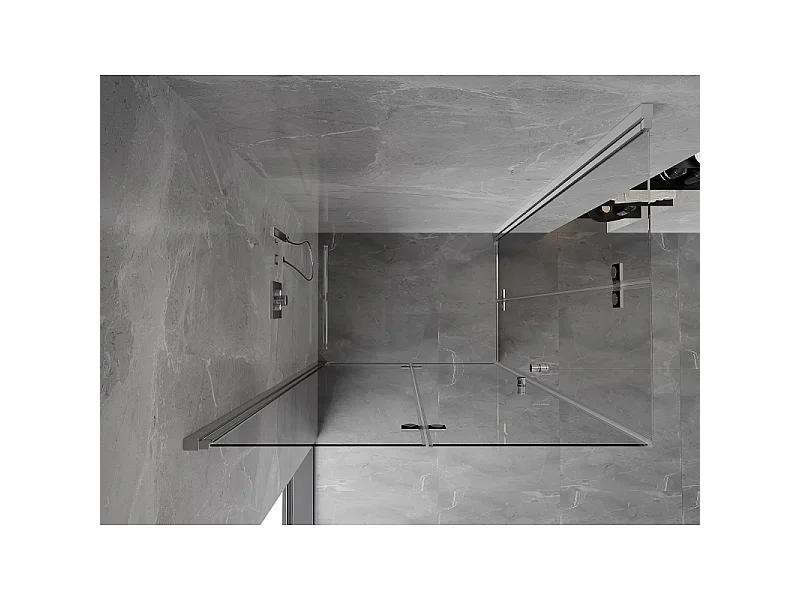 Mexen Mist-F Duo cabine de douche pliante gauche 115 x 105 cm, transparent, chrome - 8A6-115L-105P-01-00