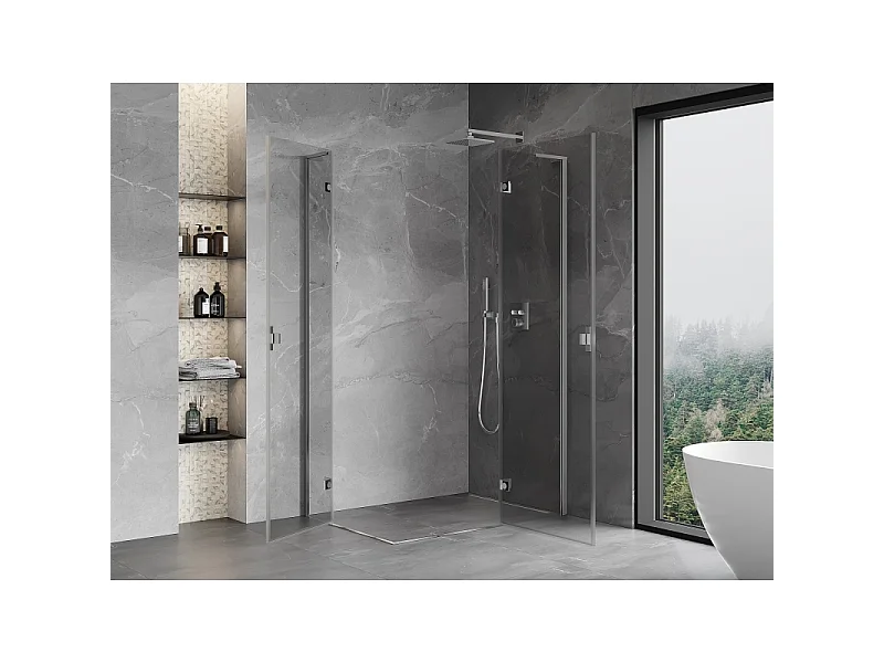 Mexen Mist-H L Duo kabina prysznicowa uchylna prawa 70 x 85 cm, transparent, chrom - 8A5L-070L-085P-01-00