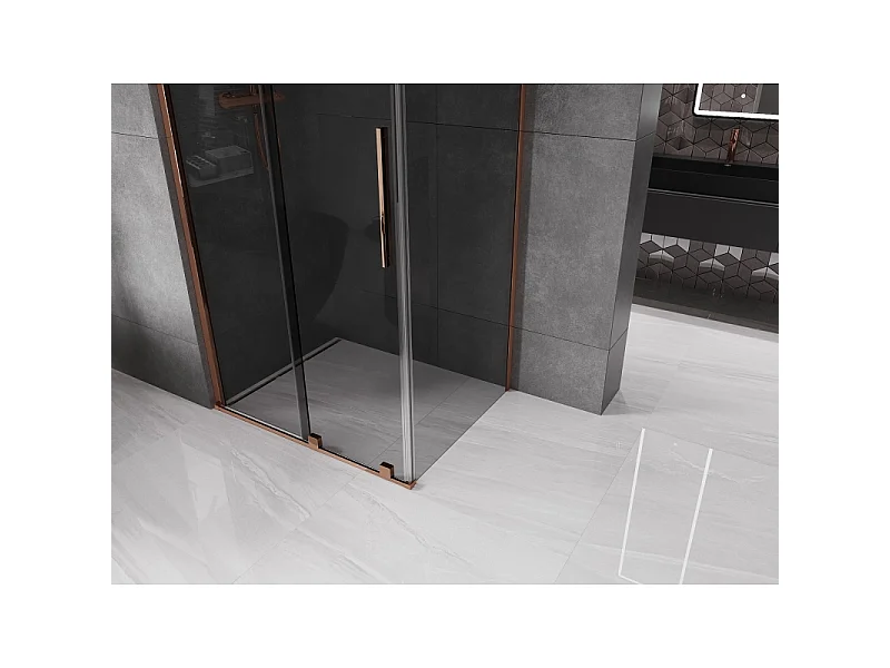 Mexen Velar schuifdouchecabine 90 x 85 cm, grafiet, roségoud - 871-090-085-41-60