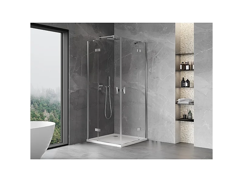 Mexen Mist-H Duo kabina prysznicowa uchylna 90 x 90 cm, transparent, chrom - 8A5-090L-090P-01-00