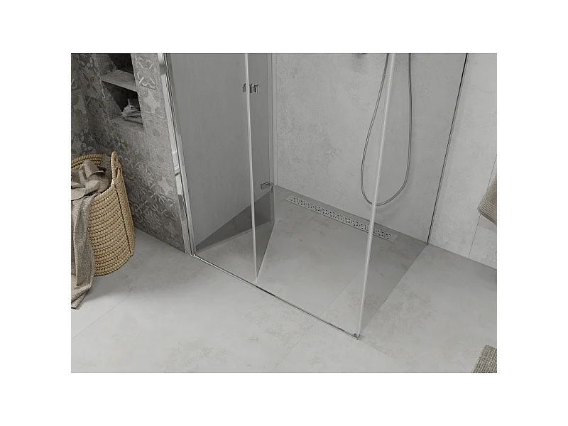 Mexen Lima cabina doccia pieghevole 75 x 80 cm, trasparente, cromo - 856-075-080-01-00