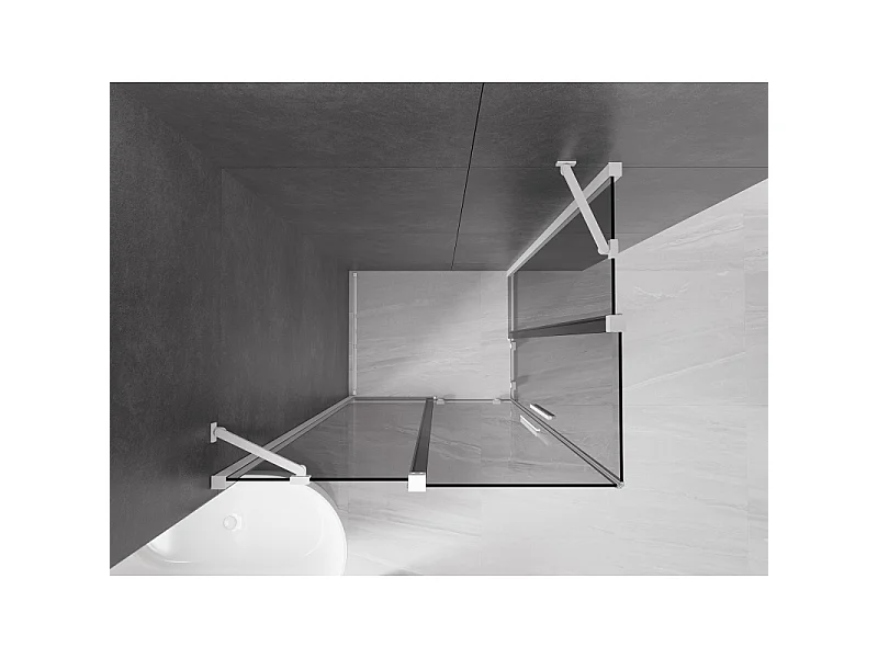 Mexen Velar Duo schuifdouchecabine 90 x 80 cm, grafiet, wit - 871-090-080-42-20