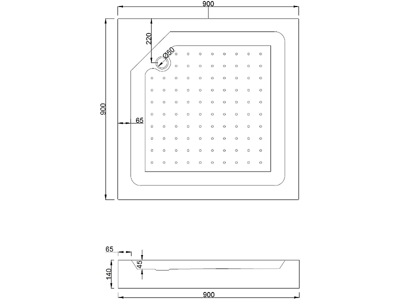 Mexen Rio square shower cabin 90 x 90 cm, graphite, chrome + Rio shower tray, white - 860-090-090-01-40-4510