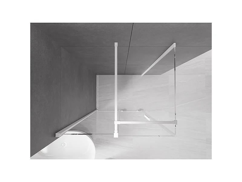 Mexen Velar drsna tuš kabina 120 x 80 cm, prozorna, bela - 871-120-080-01-20