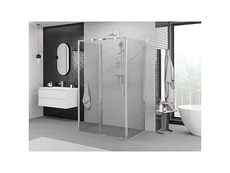 Mexen Exo-3S kabina prysznicowa 3-ścienna rozsuwana 160 x 120 cm, transparent, chrom - 8151-160-120-01-00-3S