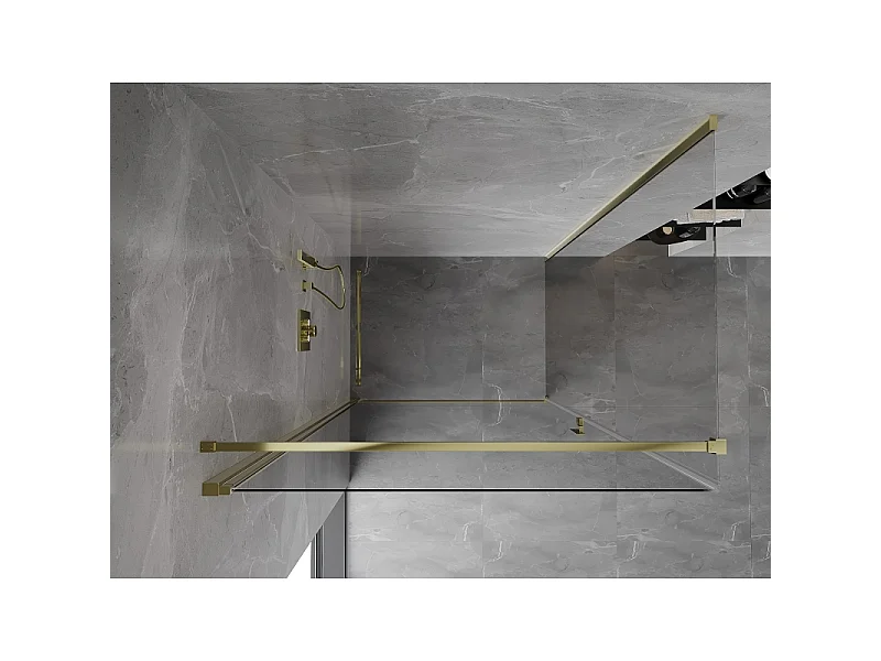 Mexen Mist-B Duschkabine mit Drehtür 95 x 80 cm, Transparent, Gold - 8A2T-095-080-50-00