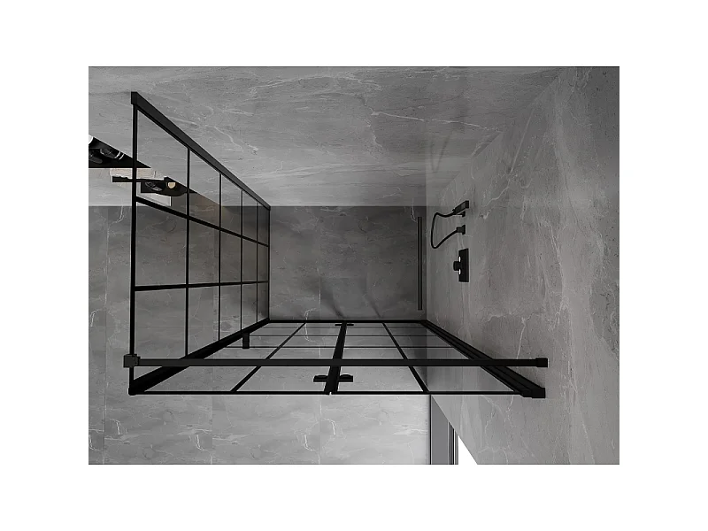 Mexen Mist-F T folding shower cabin right 110 x 100 cm, black grid, black - 8A6T-110-100-70-77-P