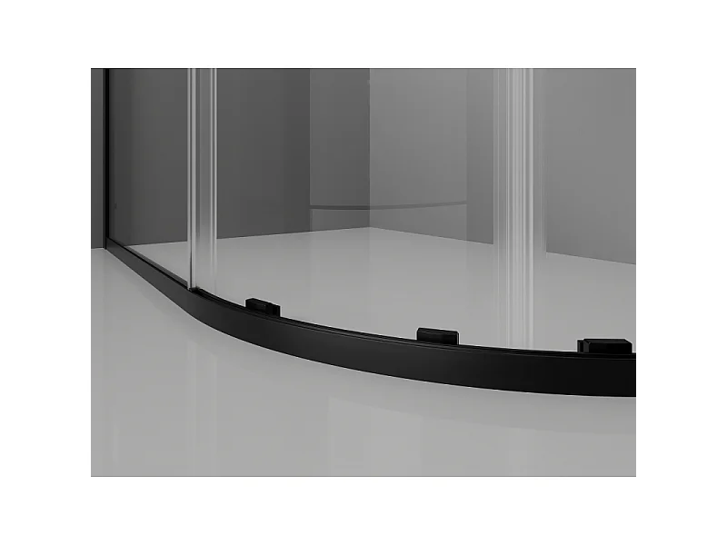 Mexen Exo halvrund skydedør brusekabine 80 x 80 cm, transparent, sort - 8132-080-080-70-00