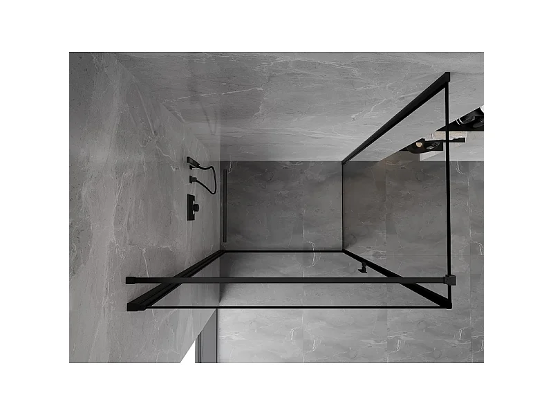 Mexen Mist-B tuš kabina nihajna leva 80 x 110 cm, črn okvir, črna - 8A2T-080-110-70-70-L