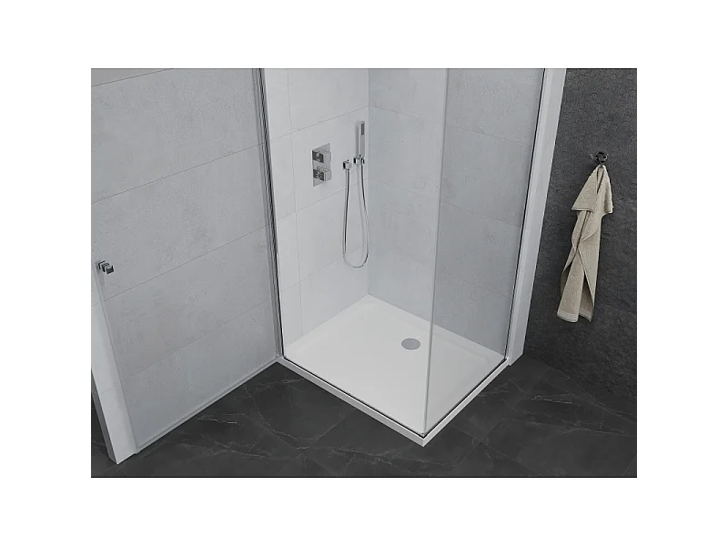 Mexen Pretoria svingbar brusekabine 70 x 90 cm, transparent, krom + Flat brusekar - 852-070-090-01-00-4010