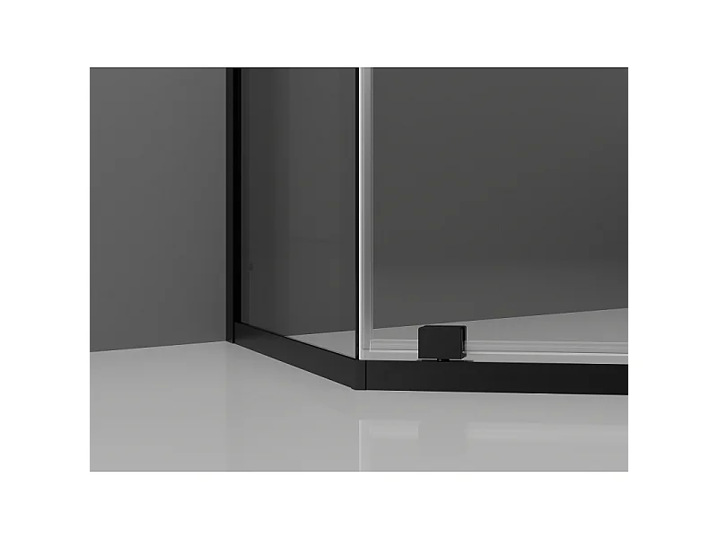 Mexen Exo cabina de ducha pentagonal abatible 90 x 90 cm, transparente, negra - 812-090-090-70-00