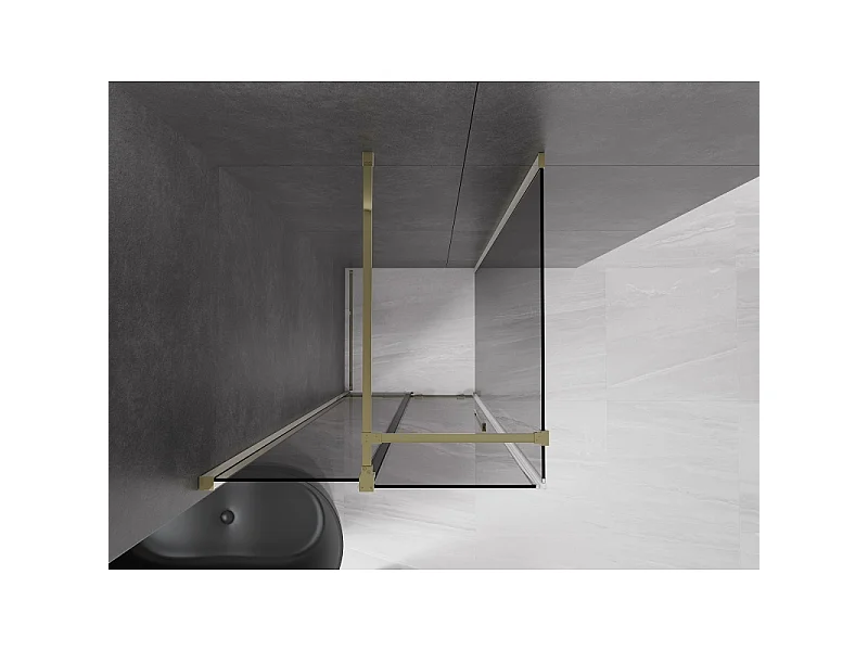 Mexen Velar Schiebeduschkabine 100 x 100 cm, Graphit, Gold - 871-100-100-41-50