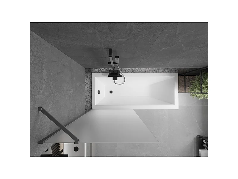 Mexen Next paroi de baignoire 1 volet 80 x 150 cm, givre, métal gun - 895-080-000-00-30-95