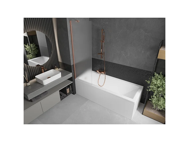 Mexen Next pare-douche 1 panneau 60 x 150 cm, givre, cuivre brossé - 895-060-000-00-30-65