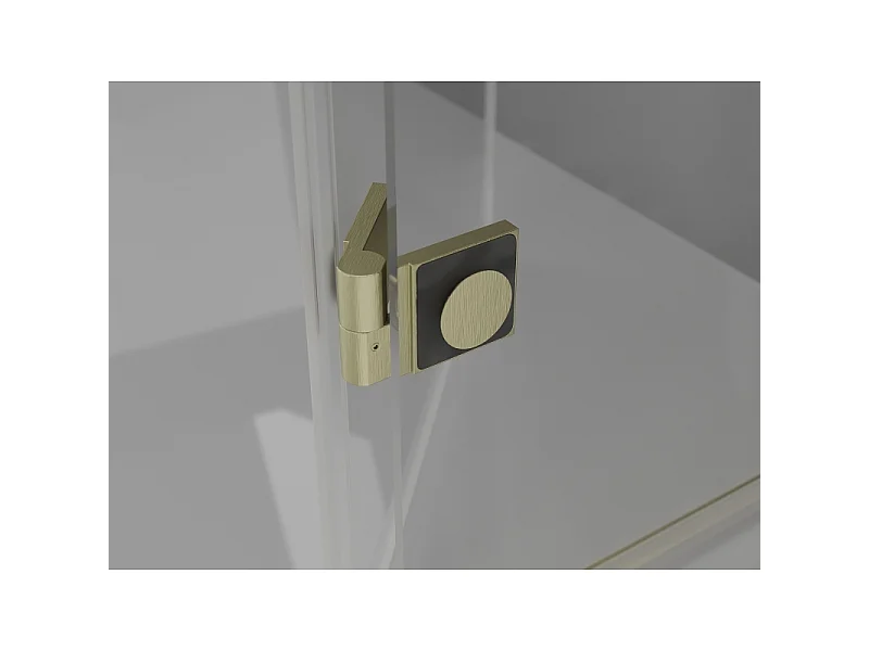 Mexen Mist badwand 2-delig links 80 x 150 cm, transparant, goud geborsteld - 8A9-080-002-55-00-L