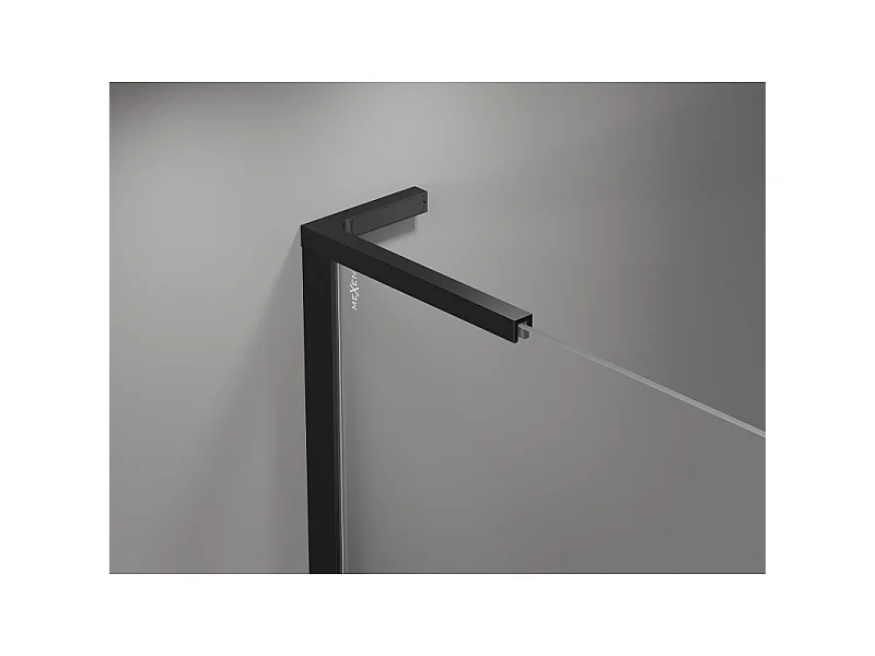 Mexen Mist L mampara de baño de 2 paneles 100 x 150 cm, transparente, negro - 8A9L-100-011-70-00