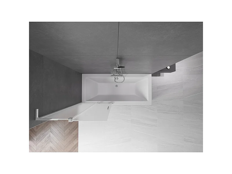 Mexen Velar L dvoslojna tuš pregrada 80 x 150 cm, mraz, krom - 896-080-003-31-01