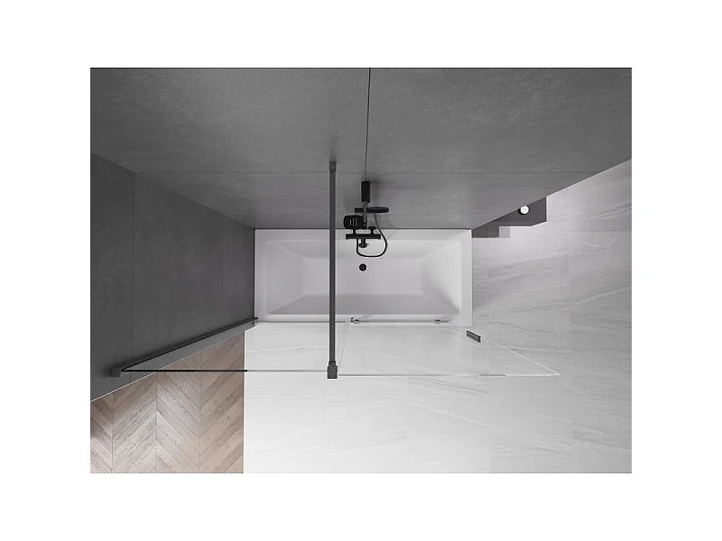Mexen Velar 2-wing sliding shower screen 160 x 150 cm, transparent, brushed gun gray - 896-160-000-01-66