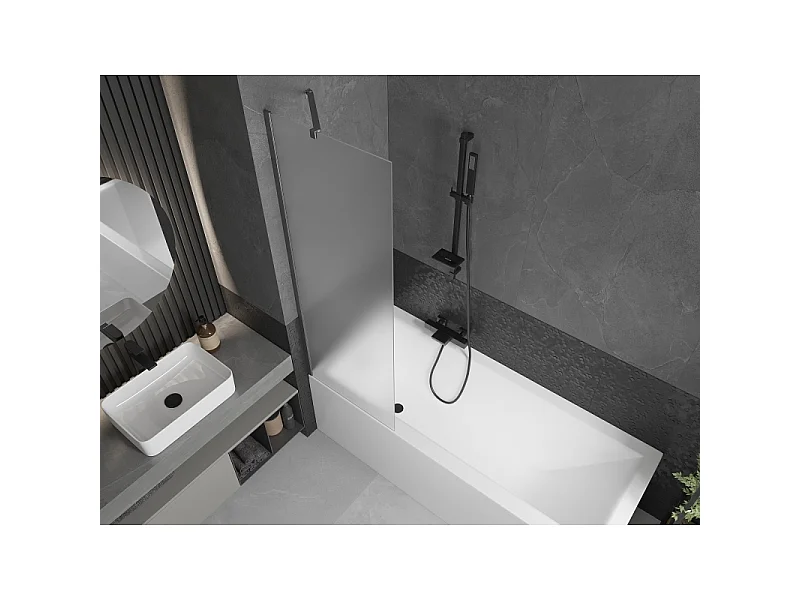 Mexen Next badwand eenvleugelig 60 x 150 cm, mat, geborsteld geweergrijs - 895-060-000-00-30-66