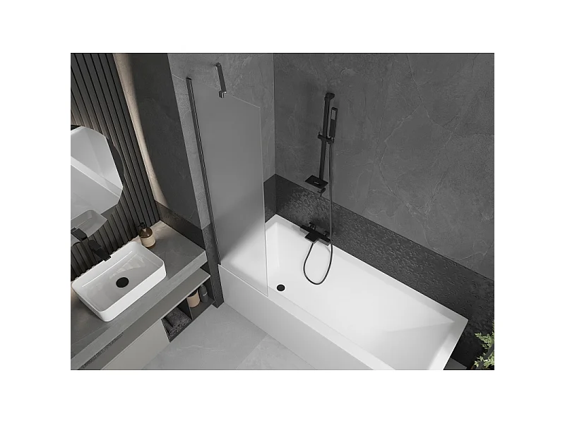Mexen Next badwand 1-deurs 50 x 150 cm, matglas, geborsteld geweergrijs - 895-050-000-00-30-66