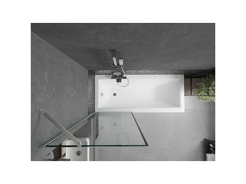 Mexen Next 1-panel bath screen 70 x 150 cm, black pattern, brushed nickel - 895-070-000-00-70-97
