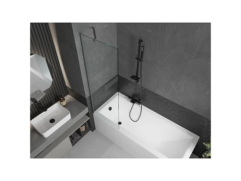 Mexen Next badwand 1-deurs 60 x 150 cm, transparant, geborsteld gungrijs - 895-060-000-00-00-66