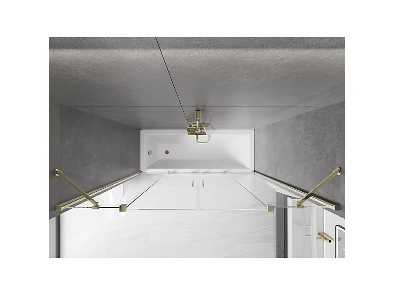 Mexen Velar Duo 2-wing sliding bath screen 200 x 150 cm, transparent, gold - 896-200-000-02-50