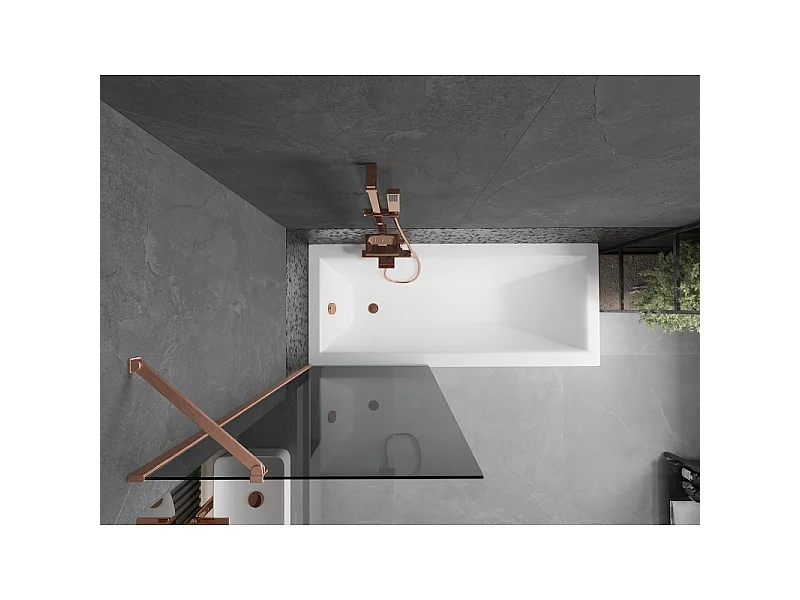 Mexen Next 1-wing bath screen 70 x 150 cm, graphite, brushed copper - 895-070-000-00-40-65