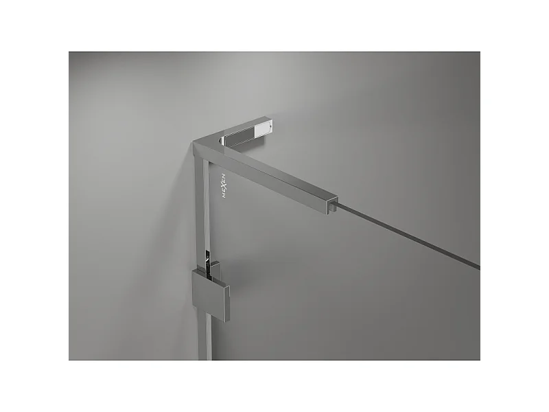 Mexen Lunar L badwand 1-deurs 100 x 150 cm, transparant, chroom - 897L-100-000-01-00