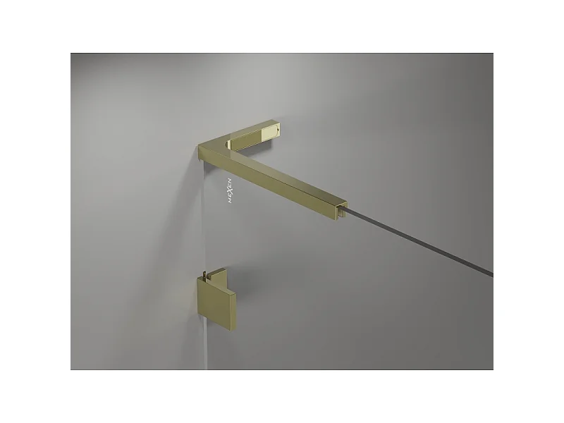 Mexen Lunar L paroi de baignoire à 1 vantail 70 x 150 cm, transparent, doré - 897L-070-000-50-00