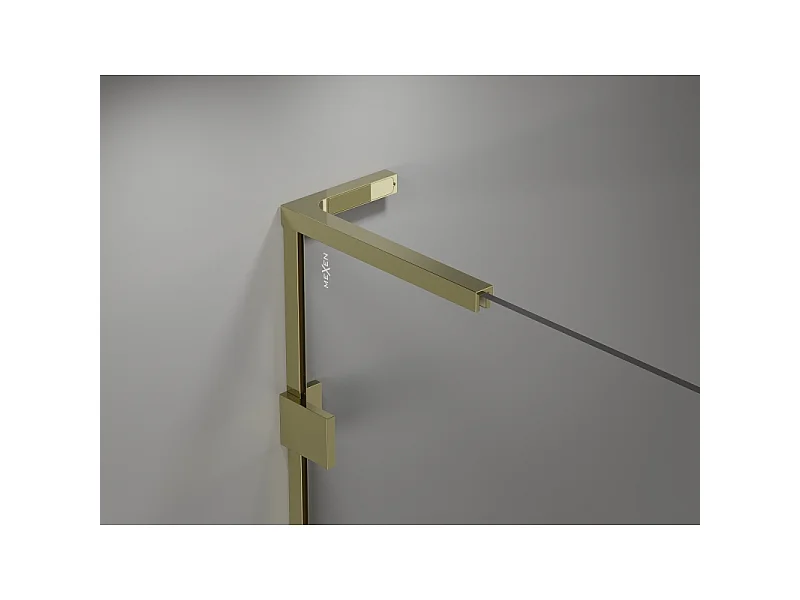 Mexen Lunar L paroi de baignoire à 1 vantail 70 x 150 cm, transparent, doré - 897L-070-000-50-00