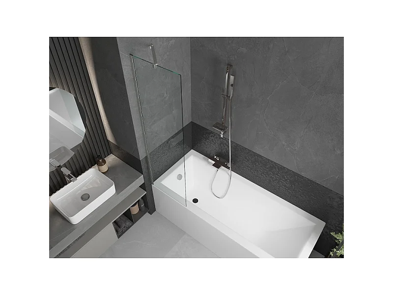 Mexen Next bath screen single-panel 50 x 150 cm, transparent, brushed nickel - 895-050-000-00-00-97