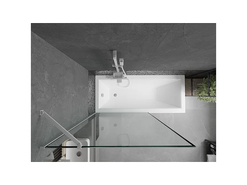 Mexen Next mampara de ducha de 1 panel 70 x 150 cm, marco negro, blanco - 895-070-000-00-70-20